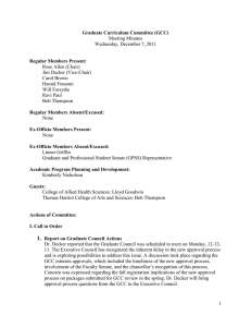 Approval of the December 7, 2011 Graduate Curriculum Committee Minutes