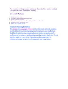 For insertion in the graduate catalog at the end of... University Policies (underlined in blue)