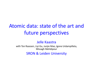 Atomic data: state of the art and future perspectives Jelle Kaastra