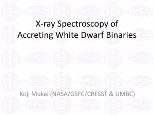 X-ray Spectroscopy of Accreting White Dwarf Binaries Koji Mukai (NASA/GSFC/CRESST &amp; UMBC)