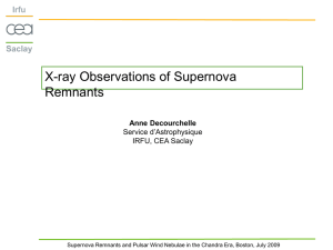 X-ray Observations of Supernova Remnants Saclay Irfu