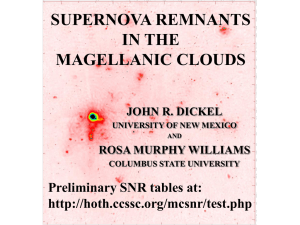 SUPERNOVA REMNANTS IN THE MAGELLANIC CLOUDS Preliminary SNR tables at: