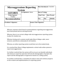 Microaggressions Reporting System 1415-0031 Recommendation
