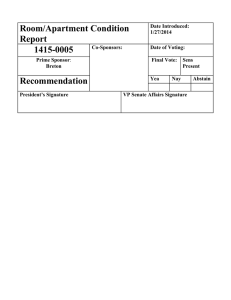 Room/Apartment Condition Report 1415-0005 Recommendation