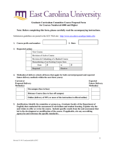 Graduate Curriculum Committee Course Proposal Form For Courses Numbered 6000 and Higher