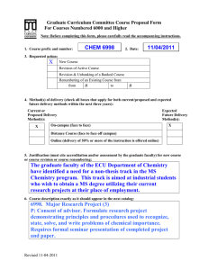 CHEM 6998 11/04/2011 Graduate Curriculum Committee Course Proposal Form