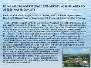 USING MACROINVERTEBRATE COMMUNITY ASSEMBLAGES TO ASSESS WATER QUALITY