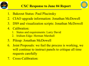 CXC Response to June 04 Report 1. Bakeout Status: Paul Plucinsky