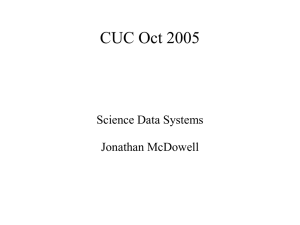 CUC Oct 2005 Science Data Systems Jonathan McDowell