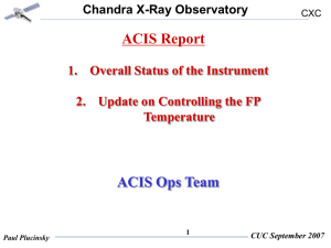ACIS Ops Team ACIS Report 1. Overall Status of the Instrument