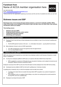 BHP guide to... Sickness issues and SSP