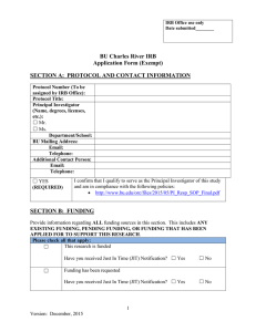 BU Charles River IRB Application Form (Exempt)