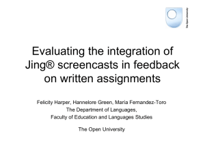 Evaluating the integration of Jing® screencasts in feedback on written assignments
