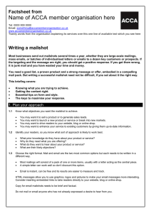 BHP guide to... Writing a mailshot 