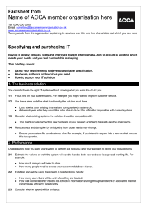 ACCA guide to... specifying and purchasing IT