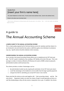 ACCA Guide to... VAT: the annual accounting scheme
