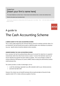 ACCA Guide to... the Cash Accounting Scheme