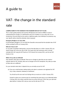 ACCA Guide to... VAT - the change in the standard rate