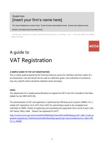 ACCA Guide to... VAT registration