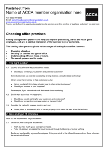 ACCA guide to... Choosing office premises