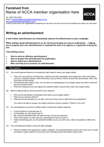 ACCA guide to... Writing an advertisement