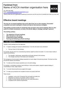 ACCA Guide to... effective board meetings