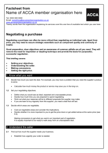 ACCA guide to... Negotiating a purchase