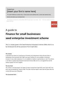 Guide to... Finance for small businesses (SEIS)
