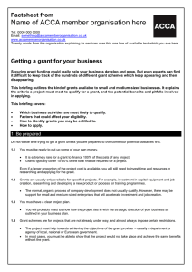 ACCA guide to... Getting a grant for your business