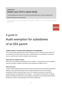 ACCA Guide to... audit exemptions for subsidiaries of an EEA parent