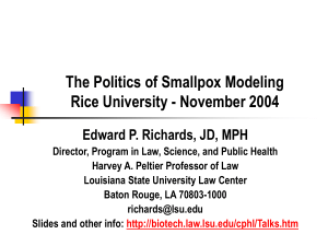 The Politics of Smallpox Modeling