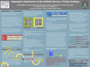 Asperger’s Syndrome in the Unilink Service, Trinity College: