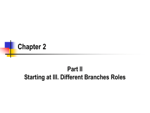 Chapter 2 Part II Starting at III. Different Branches Roles