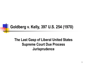 Goldberg v. Kelly, 397 U.S. 254 (1970) Supreme Court Due Process Jurisprudence