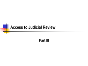 Access to Judicial Review Part III