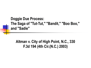 Doggie Due Process: The Saga of &#34;Tut-Tut,&#34; &#34;Bandit,&#34; &#34;Boo Boo,&#34; and &#34;Sadie&#34;