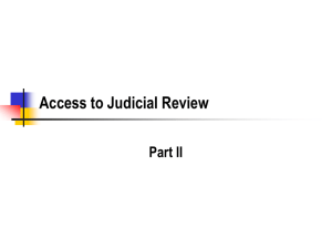 Access to Judicial Review Part II