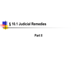 § 10.1 Judicial Remedies Part II