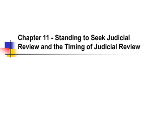Chapter 11 - Standing to Seek Judicial