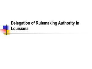 Delegation of Rulemaking Authority in Louisiana