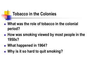Tobacco in the Colonies