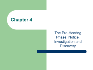 Chapter 4 The Pre-Hearing Phase: Notice, Investigation and