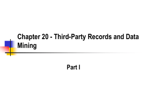 Chapter 20 - Third-Party Records and Data Mining Part I