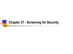 Chapter 21 - Screening for Security
