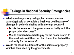 Takings in National Security Emergencies