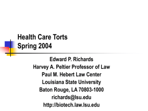 Health Care Torts Spring 2004