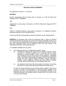 NON-DISCLOSURE AGREEMENT  BETWEEN This Agreement is made on 11 June 2010.