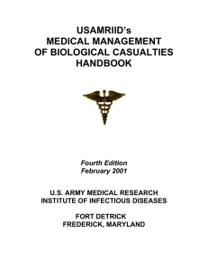 USAMRIID’s MEDICAL MANAGEMENT OF BIOLOGICAL CASUALTIES