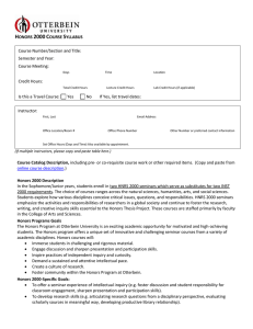 Syllabus Template for HNRS 2000 Courses