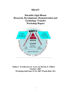 Harmful Algal Bloom Research, Development, Demonstration and Technology Transfer Workshop Report (DRAFT)